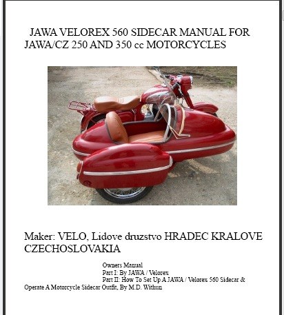 560 jawa velorex sidecar - jawa, set