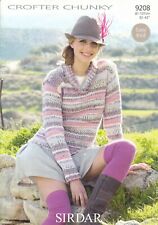 SIRDAR CROFTER CHUNKY LADIES SWEATER KNITTING PATTERN - 32-42"