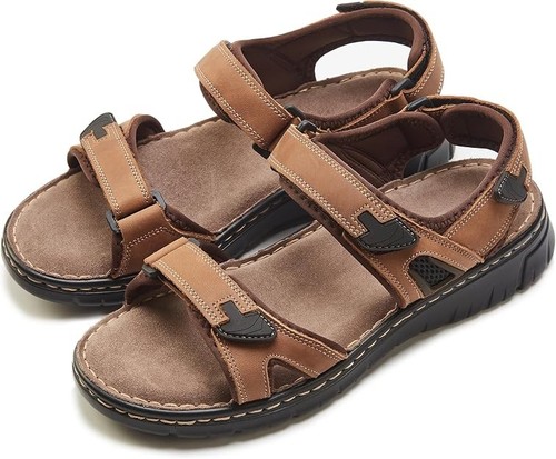 Leather men sandals wide - leather, men's