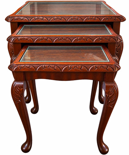 Vintage carved nest 3 - carved,