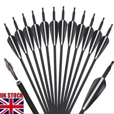 12X 30" Carbon Arrows Screw Tips Archery Recurve Compound Bow Hunting Shooting