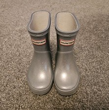 Genuine Hunter Kids Girls Glitter Rain Boots Baby Toddler UK SIZE 4