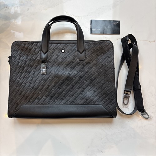 Montblanc leather briefcase - montblanc,