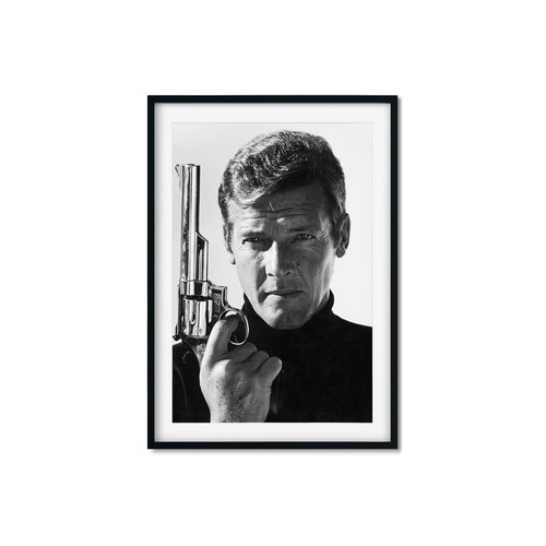 Roger moore with gun - moore, a