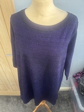 Shimmer & Shine! Phase Eight Purple Sparkle Knit Tunic Dress - UK 16