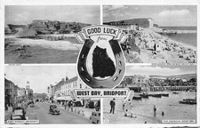 Good Luck from West Bay Bridport Multiview Postcard (F193)
