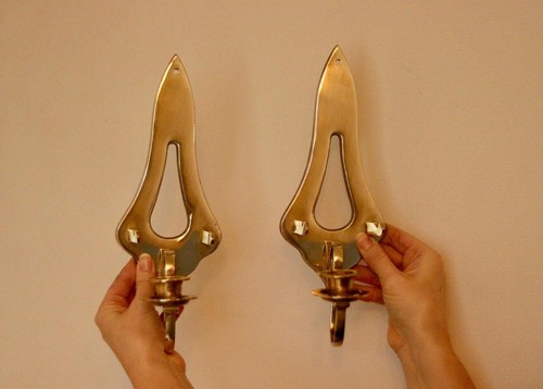Pair vintage brass - a,