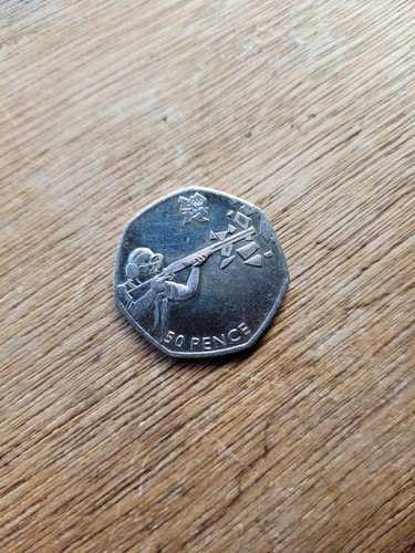 Olympic shooting 50p coin - shooting,