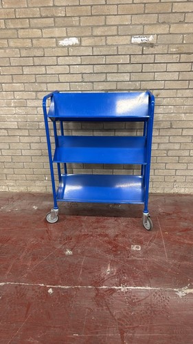 Blue library picking trolley - library,
