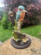 Country Artists Kingfisher In Bulrushes Sculpture Figurine Ornament Vintage Bird