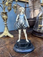 Rare “Hoop Girl” Art Deco Ivorine Figure after Ferdinand Preiss - circa 1925