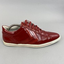 Swear Hummel Red Patent Leather Slip On Pointed Casual Sneakers Shoes 41 UK7