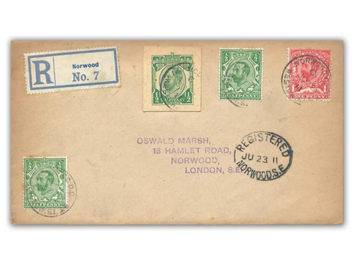 1911 coronation fdc green - coronation,