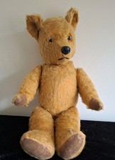 Pedigree 1950s teddy bear fully jointed 18"/46cm tall gold Mohair plastic nose 