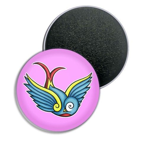 Swallow fridge magnet button - fridge,