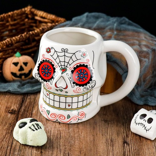 Halloween skull mug - halloween, 12oz
