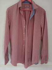 Thomas Pink London Men's Casual Shirt 100% Cotton Size M Striped Long Sleeved