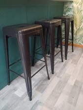 3 Stackable Bar Stools, Dark Green