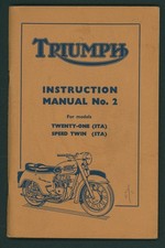 Triumph 350 3TA Twenty-One 500 5TA Speed-Twin (1958) Instruction Manual No2 FT44