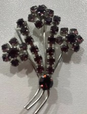 Steam Punk Deep Red Brooch Bouquet Set with Red Stones Pretty Unusual Gothic