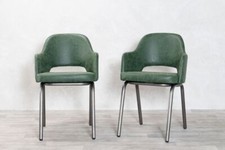 FAUX SUEDE DINING CHAIRS WITH