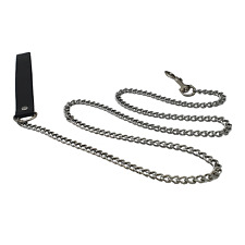 Adult Bondage Lead Leash Leather Steel Sub Dom Kink Fetish BDSM 120cm & Clipped
