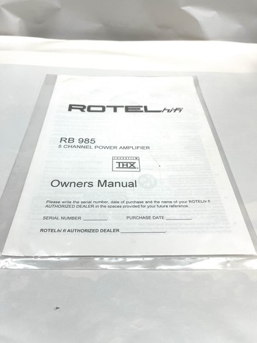 Rotel 985 channel - rotel,