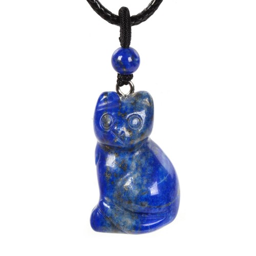 Natural lapis carved cat - lapis,