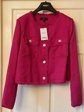 NEXT Women’s Cerise Boucle Jacket Size UK 14 Regular BNWT RRP £68 