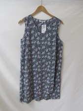 Alice Collins Grey Print Cotton Dress Unusual Asymmetric Wrap Detail Size 14