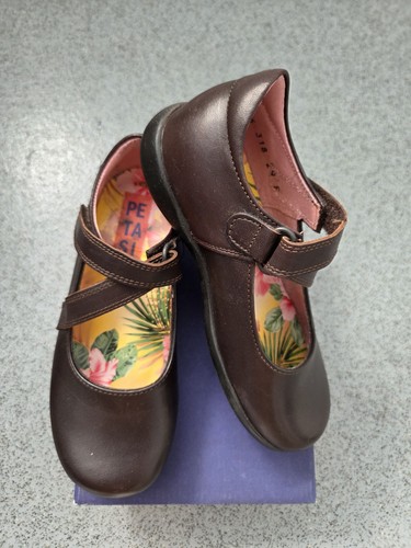 Girls brown leather brand - leather,