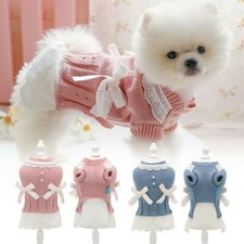 Pet Cat Dog Jumper Puppy Princess Dress Winter Warm Coat Classic Knit Clothes