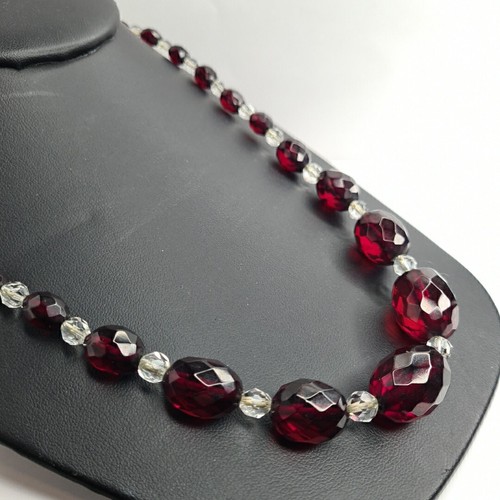 Cherry red bakelite glass - cherry,