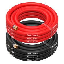 2 AWG Electrical Silicone Wire - 2 Gauge (33,6mm²) - 2 Wires Each 2,5 m / 8.2 ft