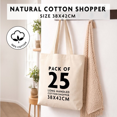 Pack cotton tote bags - 25,