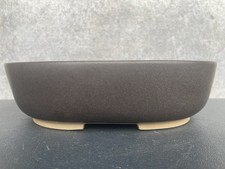 Small Brown Oval Bonsai Pot by Walsall Studio Ceramics