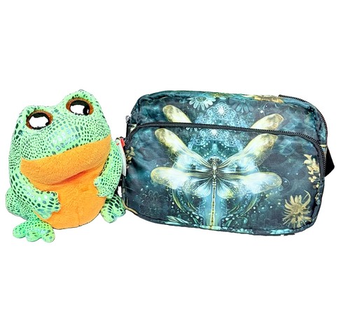Turquoise green gold - green, dragonfly