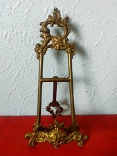 Vintage Brass Easel Picture Photo Stand / Ornate / Art Nouveau Style