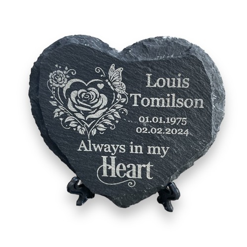 Memorial slate heart - slate,