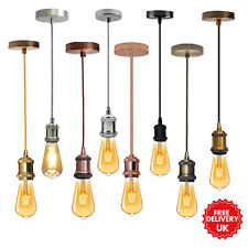 Pendant Lamp Holder Ceiling Rose Industrial Vintage Pendant Light Fitting E27