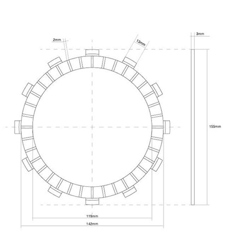 Fcc cranked single clutch disc - cranked,