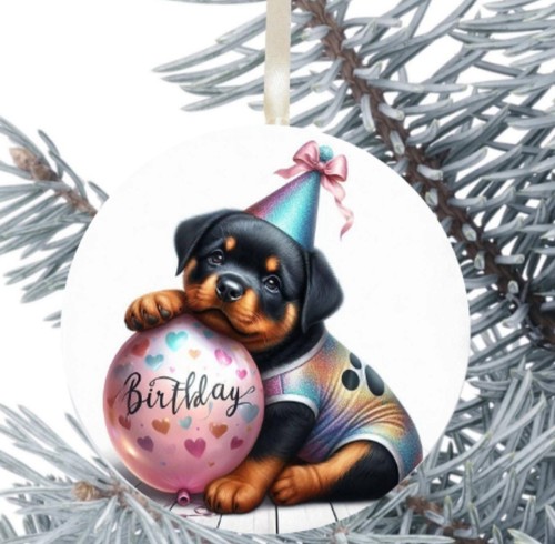 Rottweiler dog hanging bauble - dog,