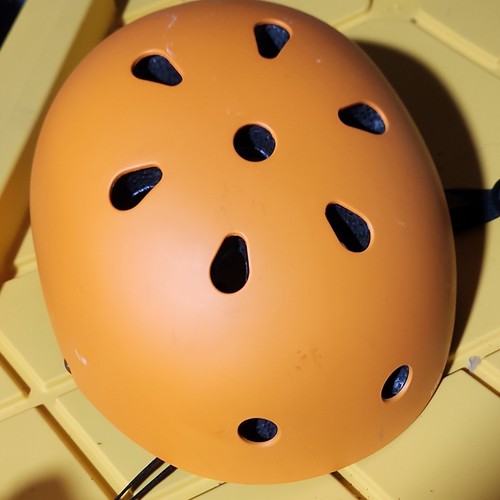 Orange skateboarding helmet - skateboarding,