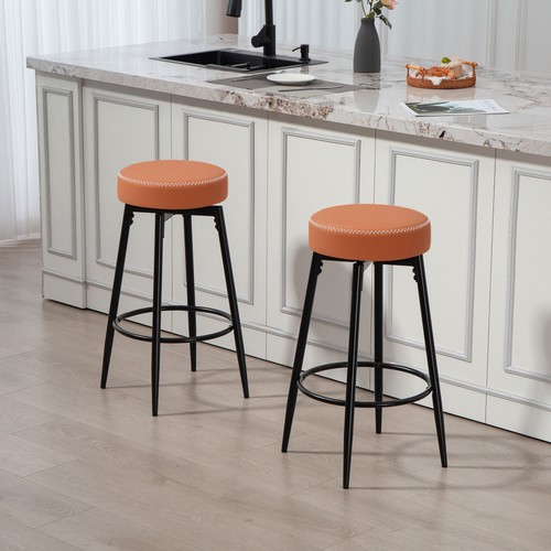 Homcom swivel bar stools - swivel, pu
