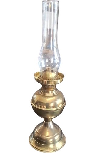 Vintage brass oil lamp - oil,