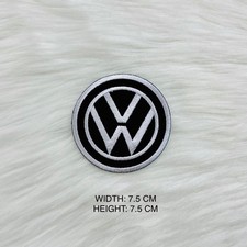 Black VW Style Car Embroidered Patch Retro Iron On Sew On Campervan Badge