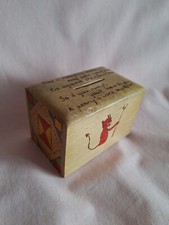 VINTAGE 1950,s WOODEN DEVILS SWEAR MONEY BOX A RARE COOL ITEM IN WELL USED COND.
