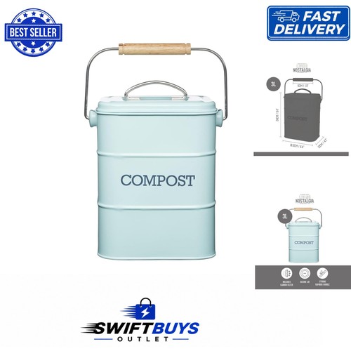 Stylish metal compost bin - stylish, 3l