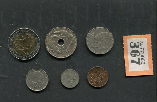 Lot coins of papua - of,