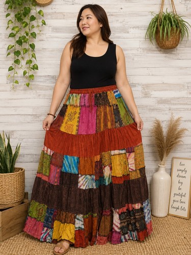 Womens boho patchwork long - boho,